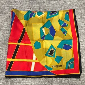 Torrente Colorful Geometric Silk Scarf new